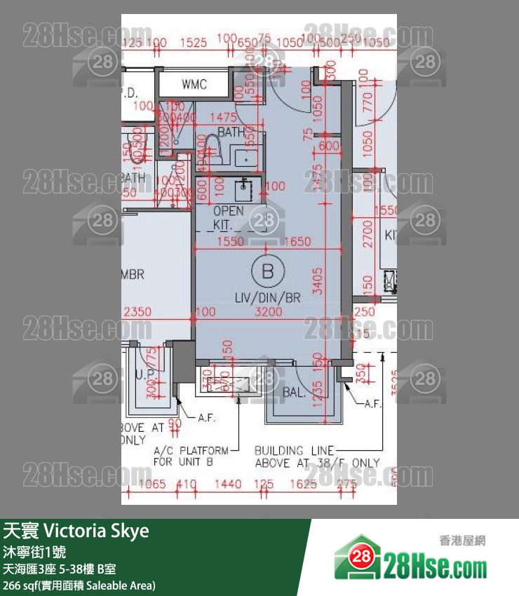 天寰 單位平面圖(由 28Hse 提供) 天寰 單位平面圖(由 28Hse 提供)