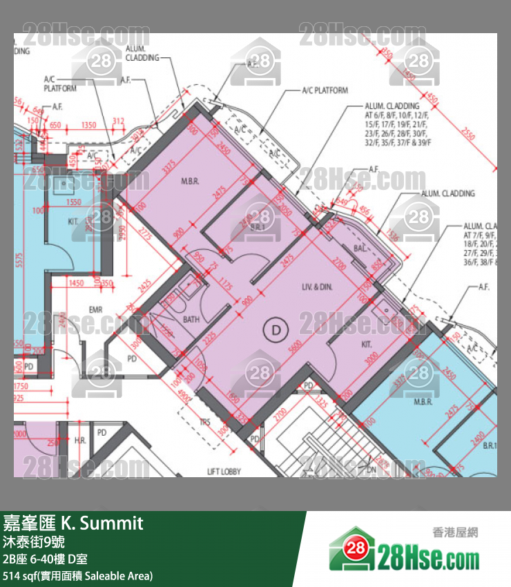 K. Summit Unit FloorPlan (Provided by 28Hse) K. Summit Unit FloorPlan (Provided by 28Hse)