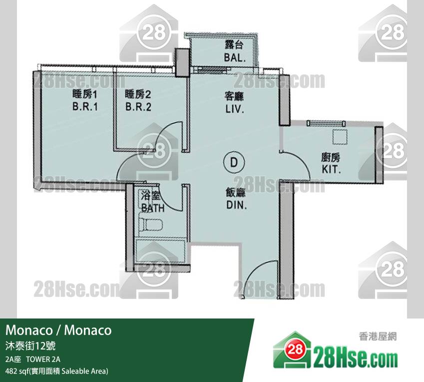 Monaco 第1期(Monaco) 2A座 29樓 D室 平面圖 Monaco 第1期(Monaco) 2A座 29樓 D室 平面圖