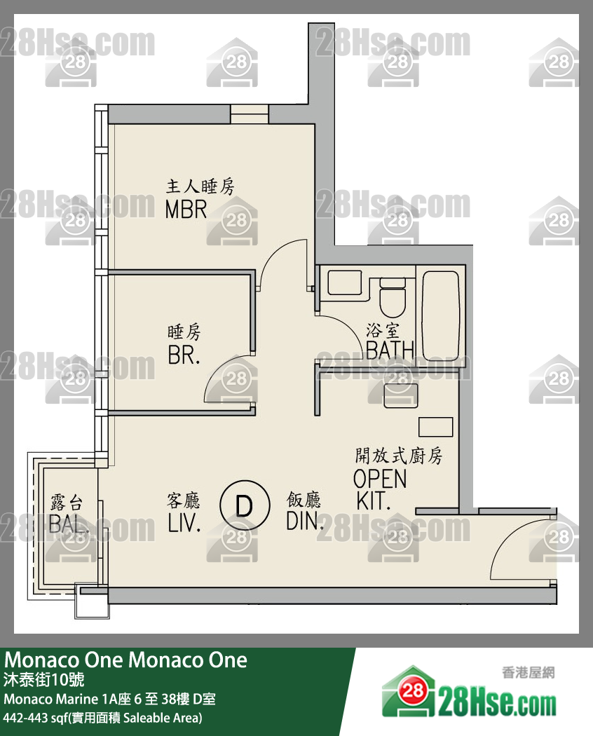 Monaco One 單位平面圖(由 28Hse 提供) Monaco One 單位平面圖(由 28Hse 提供)