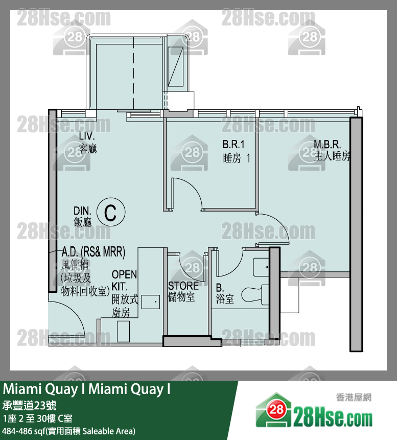 Miami Quay 單位平面圖(由 28Hse 提供) Miami Quay 單位平面圖(由 28Hse 提供)